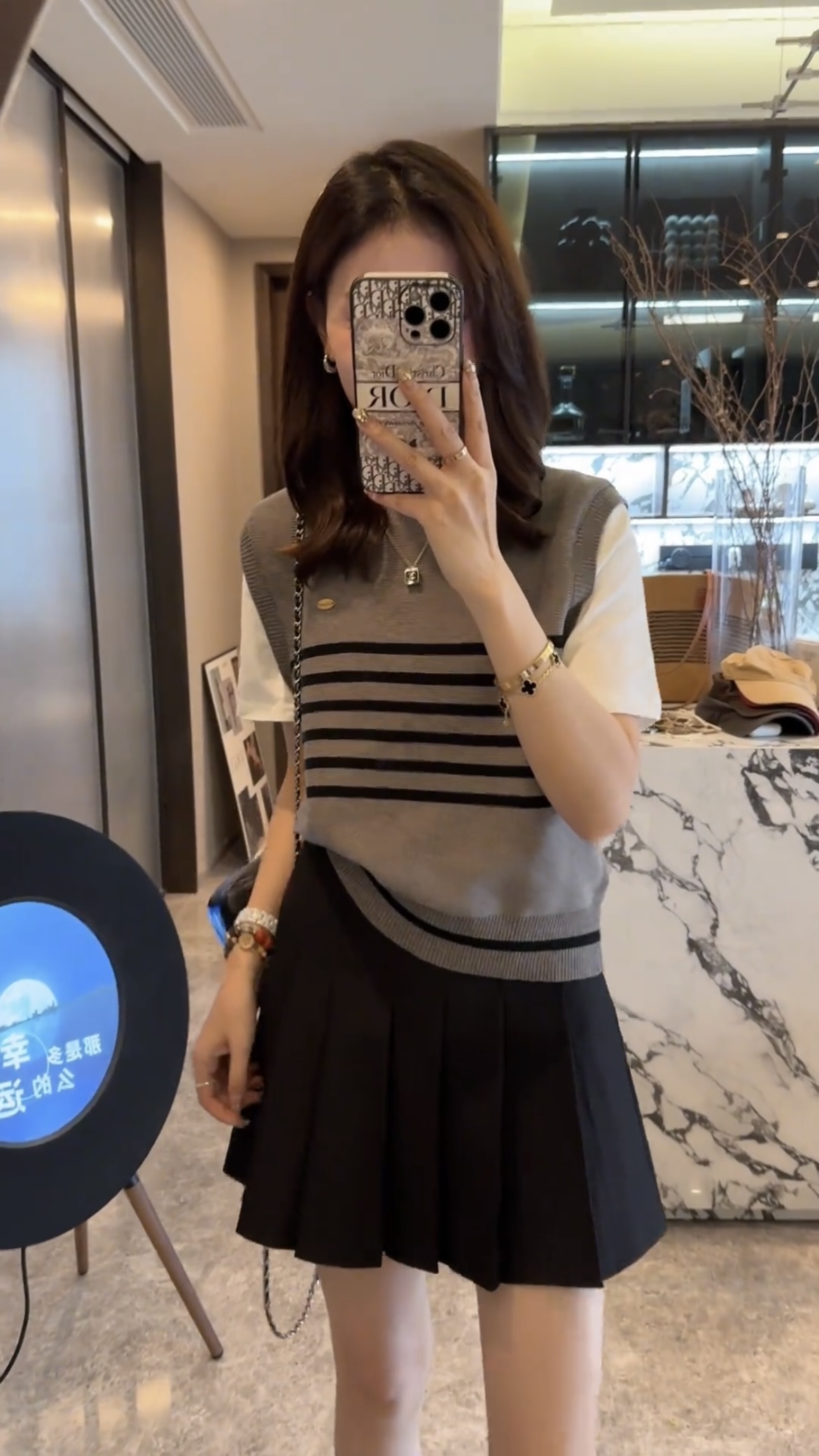 Casual Two-Piece Top and Skirt Set