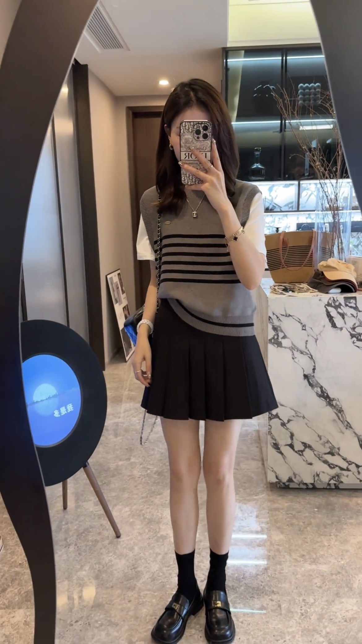 Casual Two-Piece Top and Skirt Set